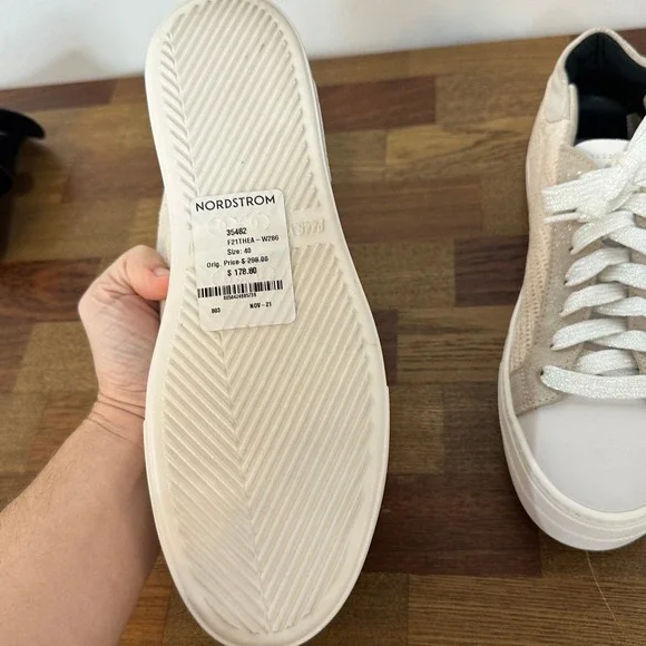 P448 Womens Thea Pachi Platform Sneaker EU 40 NWT $ 298 Lace Up Low Top - Picture 9 of 11